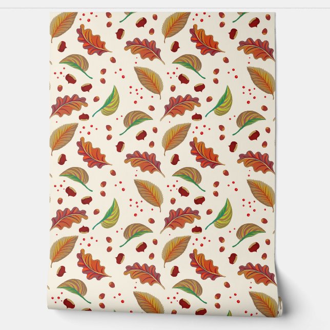 Herfstbladeren, kastanjes, hazelnoten & bessen Her Behang (Afrollen)