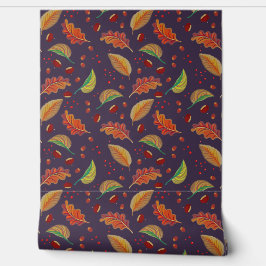 Herfstbladeren, kastanjes, hazelnoten & bessen Her Behang