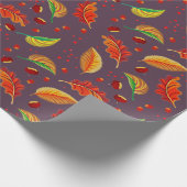 Herfstbladeren Kastanjes Patroon Elegante Herfst Cadeaupapier (Hoek)