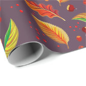 Herfstbladeren Kastanjes Patroon Elegante Herfst Cadeaupapier (Rol Hoek)