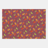 Herfstbladeren Kastanjes Patroon Elegante Herfst Inpakpapier Vel (Voorkant 3)