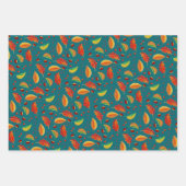 Herfstbladeren Kastanjes Patroon Elegante Herfst Inpakpapier Vel (Voorkant 2)