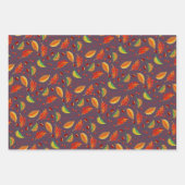 Herfstbladeren Kastanjes Patroon Elegante Herfst Inpakpapier Vel (Voorkant)