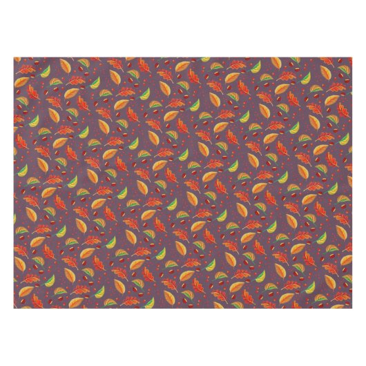 Herfstbladeren Kastanjes Patroon Elegante Herfst Tafelkleed (Voorkant (Horizontaal))