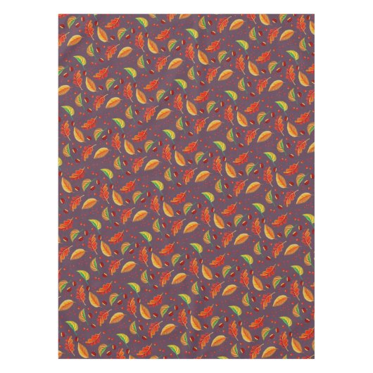 Herfstbladeren Kastanjes Patroon Elegante Herfst Tafelkleed (Voorkant)