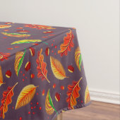 Herfstbladeren Kastanjes Patroon Elegante Herfst Tafelkleed (Voorbeeld)