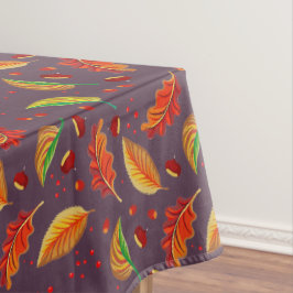 Herfstbladeren Kastanjes Patroon Elegante Herfst Tafelkleed