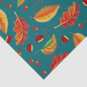 Herfstbladeren Kastanjes Patroon Elegante Herfst Tissuepapier (Detail)