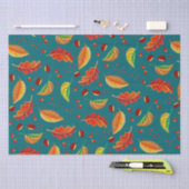 Herfstbladeren Kastanjes Patroon Elegante Herfst Tissuepapier (Craft)