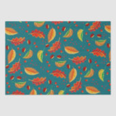 Herfstbladeren Kastanjes Patroon Elegante Herfst Tissuepapier (Voorkant)