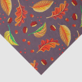 Herfstbladeren Kastanjes Patroon Elegante Herfst Tissuepapier (Detail)