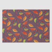 Herfstbladeren Kastanjes Patroon Elegante Herfst Tissuepapier (Voorkant)