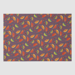 Herfstbladeren Kastanjes Patroon Elegante Herfst Tissuepapier