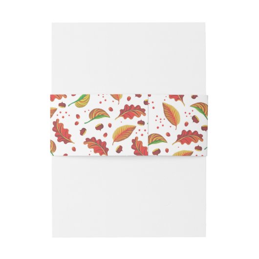 Herfstbladeren Kastanjes Patroon Elegante Herfst Uitnodigingen Wikkel (Achterkant Voorbeeld)