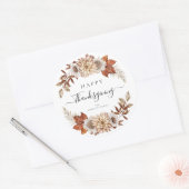 Herfstbladeren Kerstelijke Thanksgiving Ronde Sticker (Envelop)