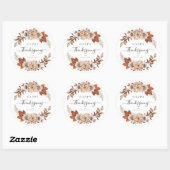 Herfstbladeren Kerstelijke Thanksgiving Ronde Sticker (Vel)