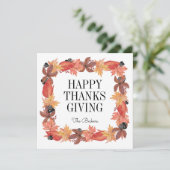 Herfstbladeren Kerstkaart met Thanksgiving-wensen Kaart (Staand voorkant)