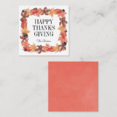 Herfstbladeren Kerstkaart met Thanksgiving-wensen Notitiekaartje (Voorkant / Achterkant)