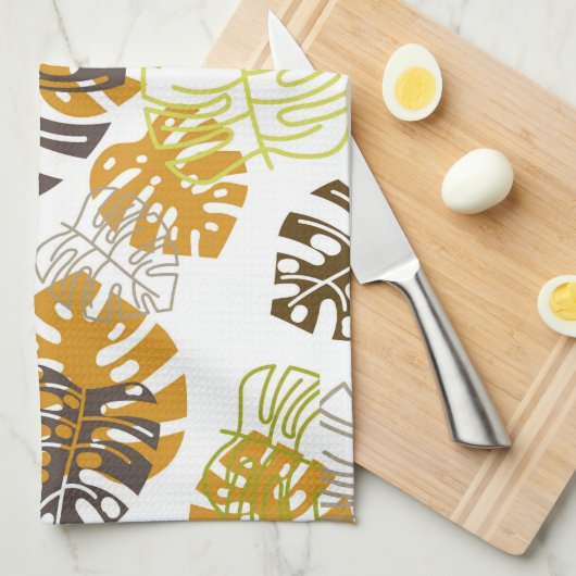 herfstbladeren keukenhanddoek (Quarter Fold)
