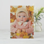 Herfstbladeren & Kleine Mouwen | Gouden Herfst Kaart (Staand voorkant)