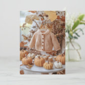 Herfstbladeren & Kleine Mouwen | Pompoenveld Kaart (Staand voorkant)