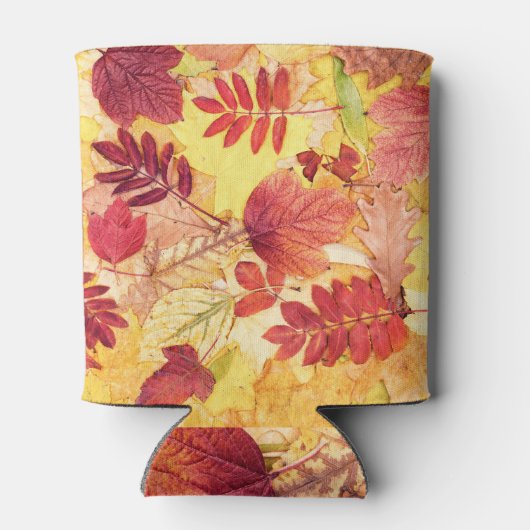 Herfstbladeren: kleurrijk boompatroon. blikjeskoeler (Achterkant)