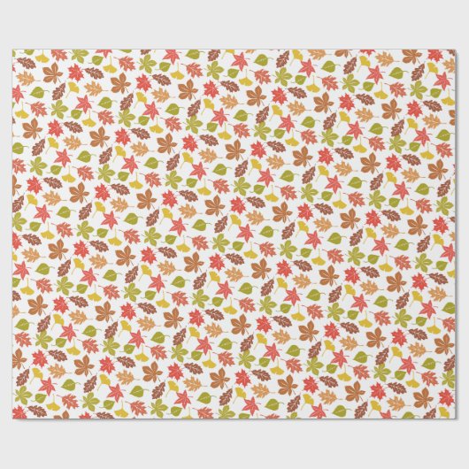 Herfstbladeren Kleurrijk Patroon Cadeaupapier (Vlak)
