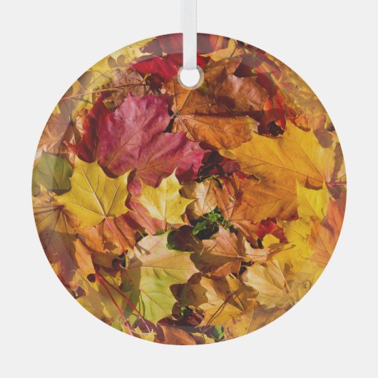 Herfstbladeren: kleurrijke naadloze array. glas ornament (Voorkant)