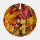 Herfstbladeren: kleurrijke naadloze array. glas ornament (Achterkant)