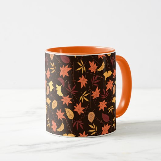 Herfstbladeren koffiemok mok (Voorkant rechts)