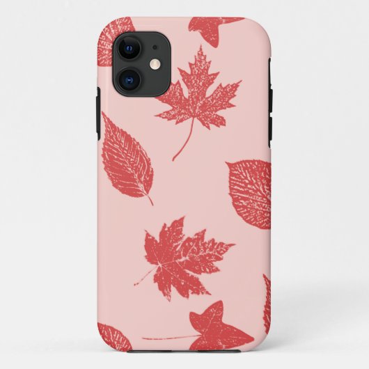 Herfstbladeren - koraal oranje en roze Case-Mate iPhone case (Achterkant)