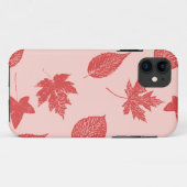 Herfstbladeren - koraal oranje en roze Case-Mate iPhone case (Achterkant (horizontaal))