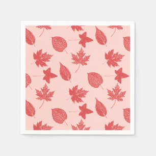 Herfstbladeren - koraal oranje en roze servetten