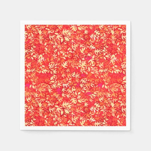 Herfstbladeren, koraal oranje servet (Voorkant)