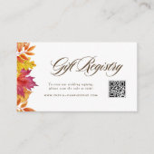 Herfstbladeren Krans Bruiloft QR Code Cadeauregist Informatiekaartje (Voorkant)
