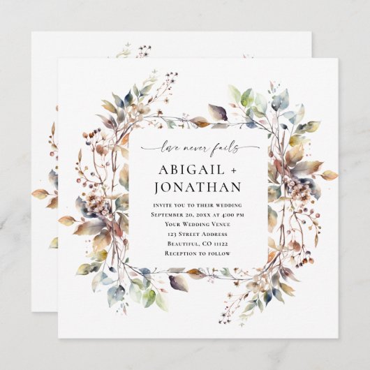 herfstbladeren krans Christelijk bijbelvers bruilo Kaart (Voorkant / Achterkant)