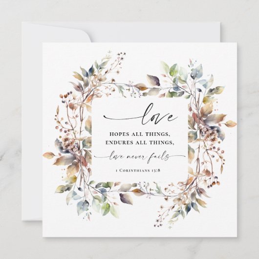 herfstbladeren krans Christelijk bijbelvers bruilo Kaart (Achterkant)