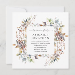 herfstbladeren krans Christelijk bijbelvers bruilo Kaart