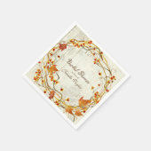  herfstbladeren krans Waterverf Vrijgezellenfeest Servet (Hoek)