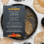 Herfstbladeren krijtbord Bruiloft Informatie Kaart