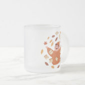 Herfstbladeren Kunst | Speelse Herfst Ontwerp Matglas Koffiemok (Voorkant rechts)