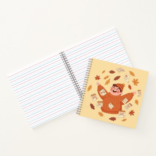 Herfstbladeren Kunst | Speelse Herfst Ontwerp Notitieboek (Binnen)