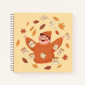Herfstbladeren Kunst | Speelse Herfst Ontwerp Notitieboek (Voorkant)