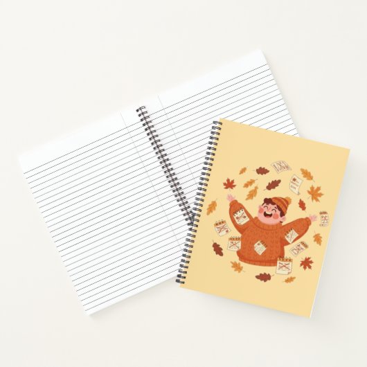 Herfstbladeren Kunst | Speelse Herfst Ontwerp Notitieboek (Binnen)