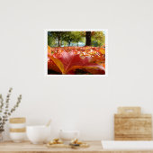 Herfstbladeren kunstprints Hout natuur op maat Poster (Keuken)