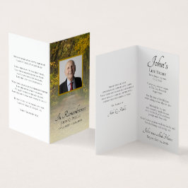 Herfstbladeren Laan Funeral Memorial Gebed Visitekaartje