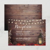 Herfstbladeren & Lampion Herenfestaal Bruiloftsrec Kaart (Voorkant / Achterkant)