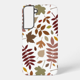 Herfstbladeren Lg Patroon Herfstkleuren op Wit Samsung Galaxy Hoesje