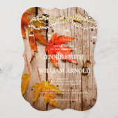 Herfstbladeren & Lichtjes Mason Potten Rustieke Br Kaart (Voorkant / Achterkant)