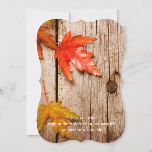 Herfstbladeren & Lichtjes Mason Potten Rustieke Br Kaart (Achterkant)